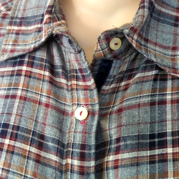 Johnny Was 3J Altivo Scarf Back Plaid Button Shirt - Picture 6 of 16